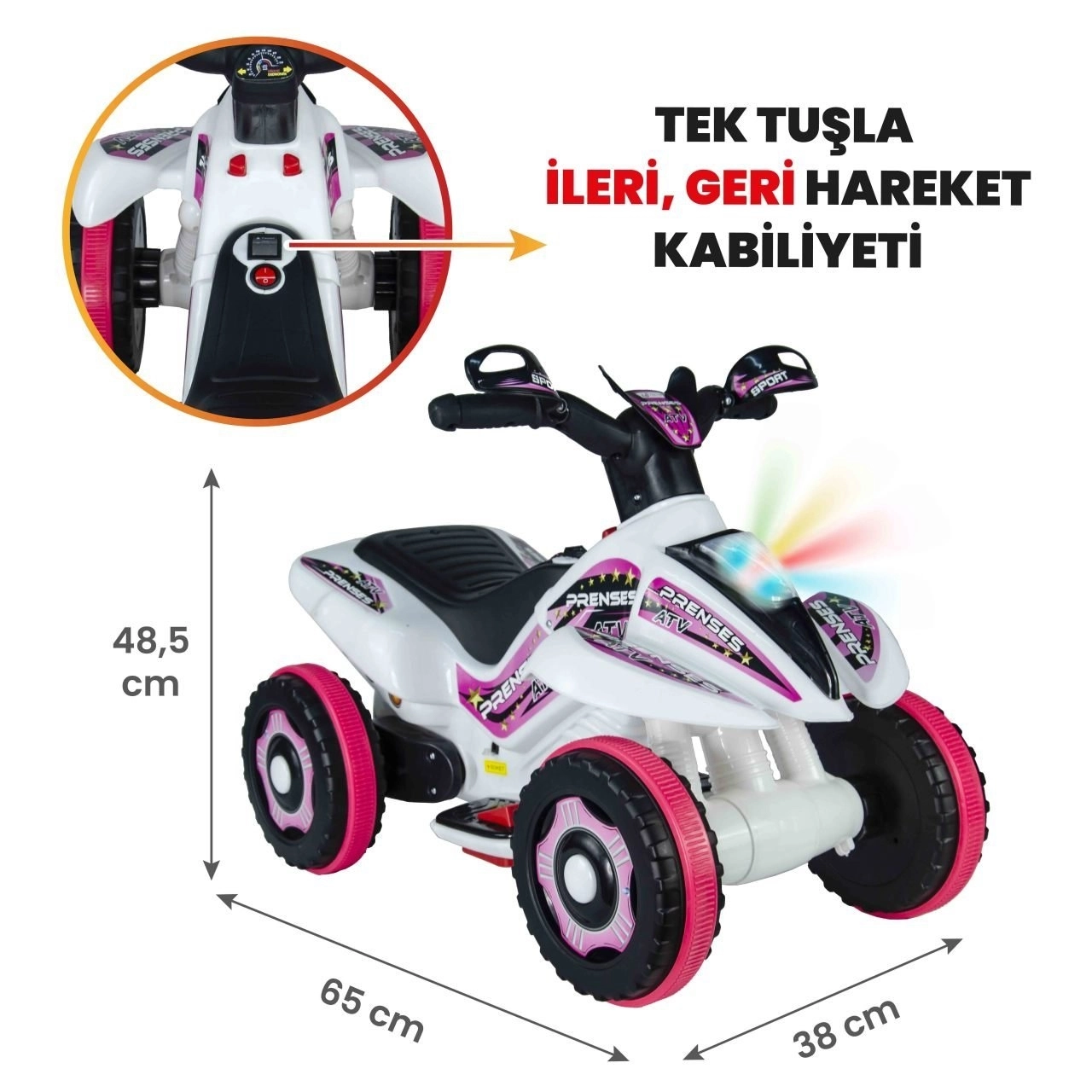 VaVbaby%20Crazy%20Cross%20Akülü%20Motor%20ATV%206v%20Beyaz-Pembe